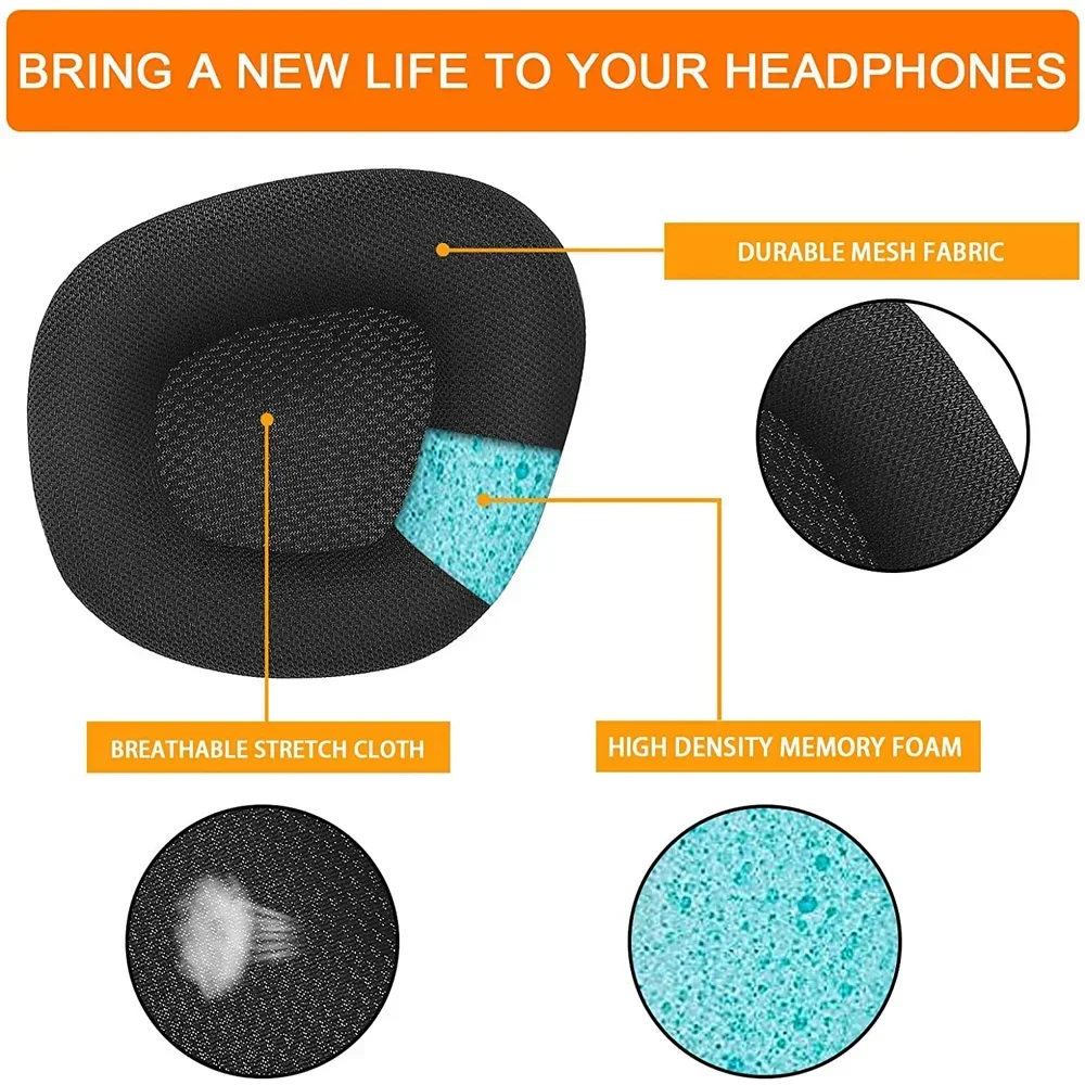 وسائد بديلة لوسائد الأذن لسماعات الألعاب السلكية/اللاسلكية Corsair Void & Corsair Void PRO RGB مع نسيج شبكي أسود