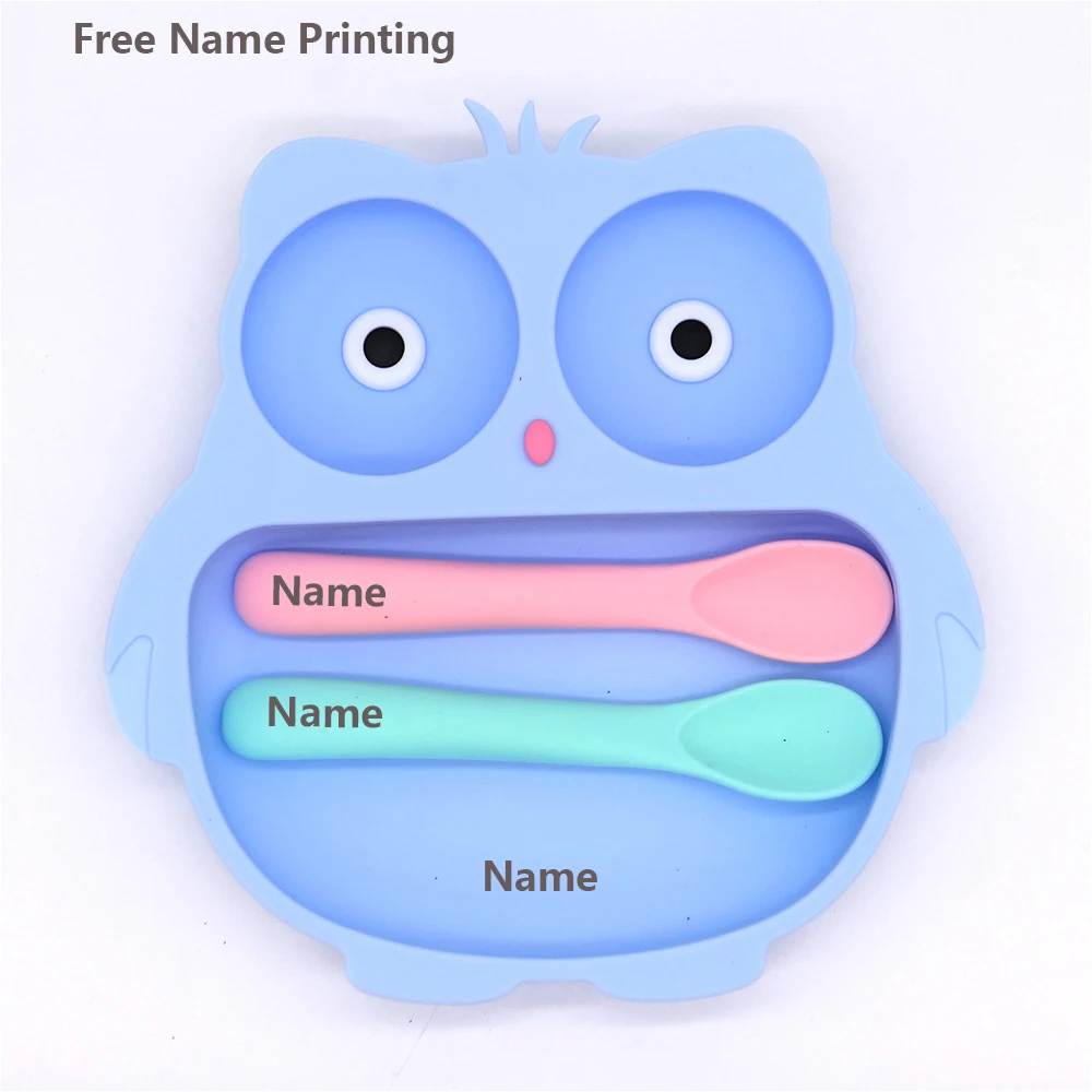 

Free Name Printing Children's Tableware Personalized Customization Suction Bowl and Spoon Holiday Gift
