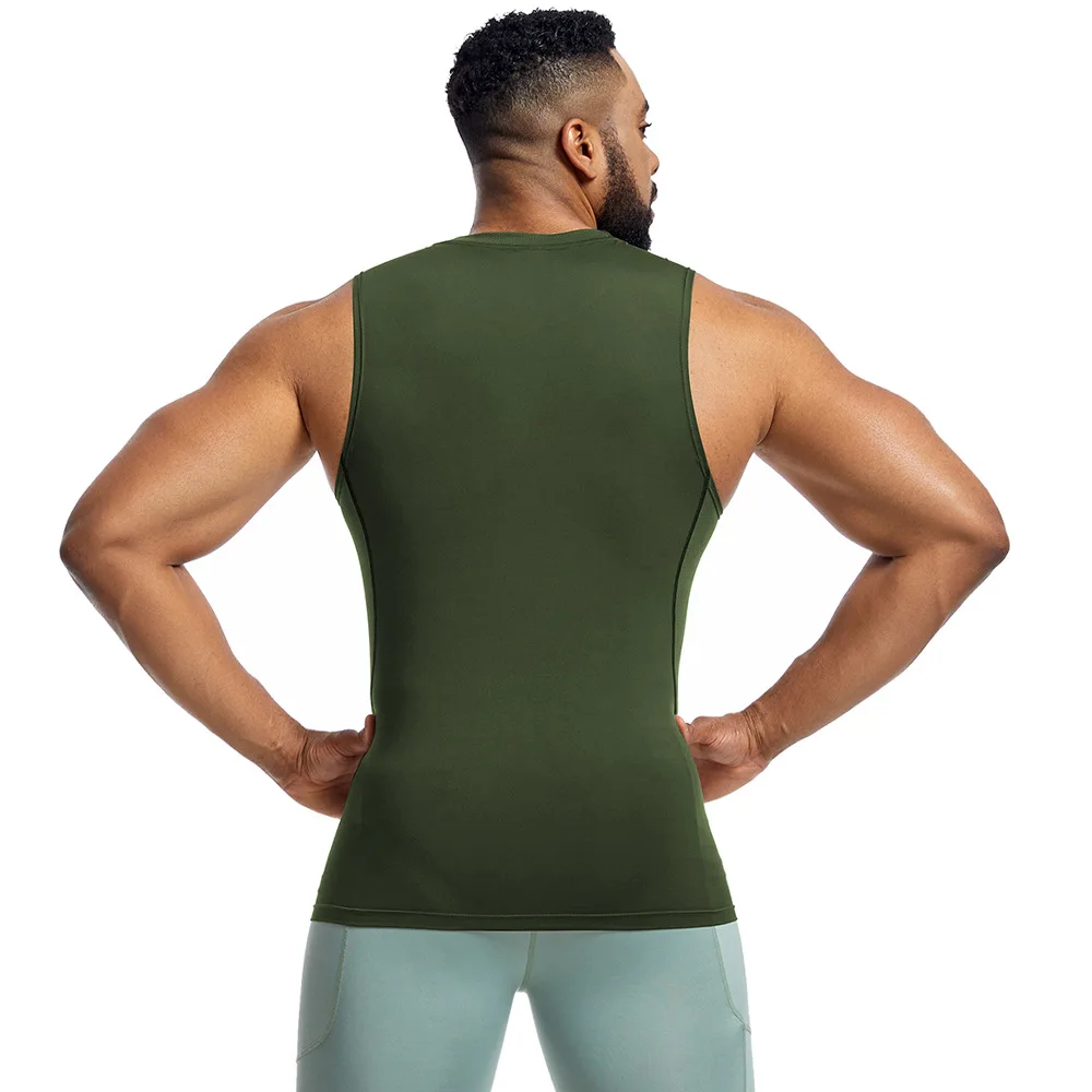 Men's Workout Vest Spring Tight Fitness Shirt Quick Dry Running Basketball Training Top