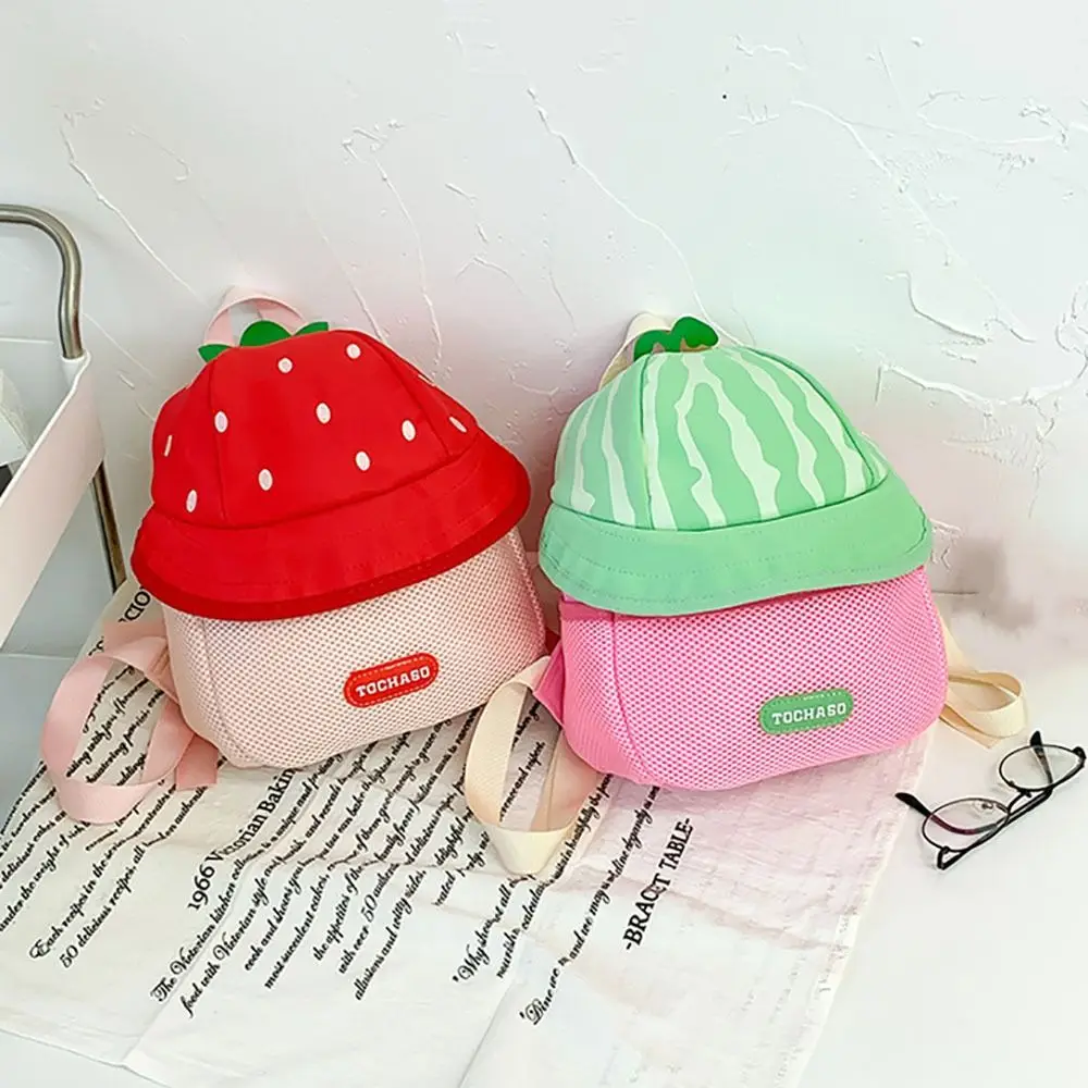 

Fashion Nylon Mushroom Backpack Strawberry Large Capacity Kindergarten Schoolbag Mini Kid Backpack Kindergarten