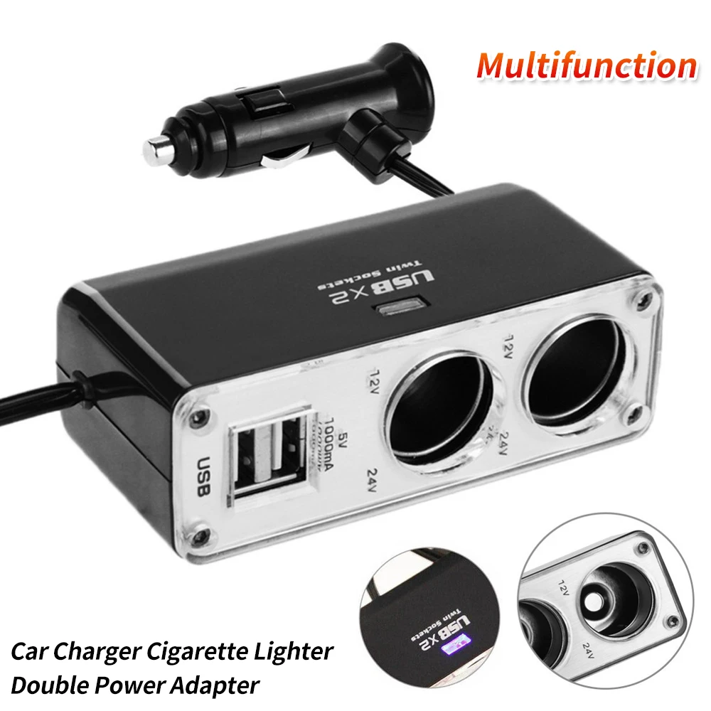 12V Car Charger Cigarette Lighter Double Power Adapter Socket Splitter Dual USB