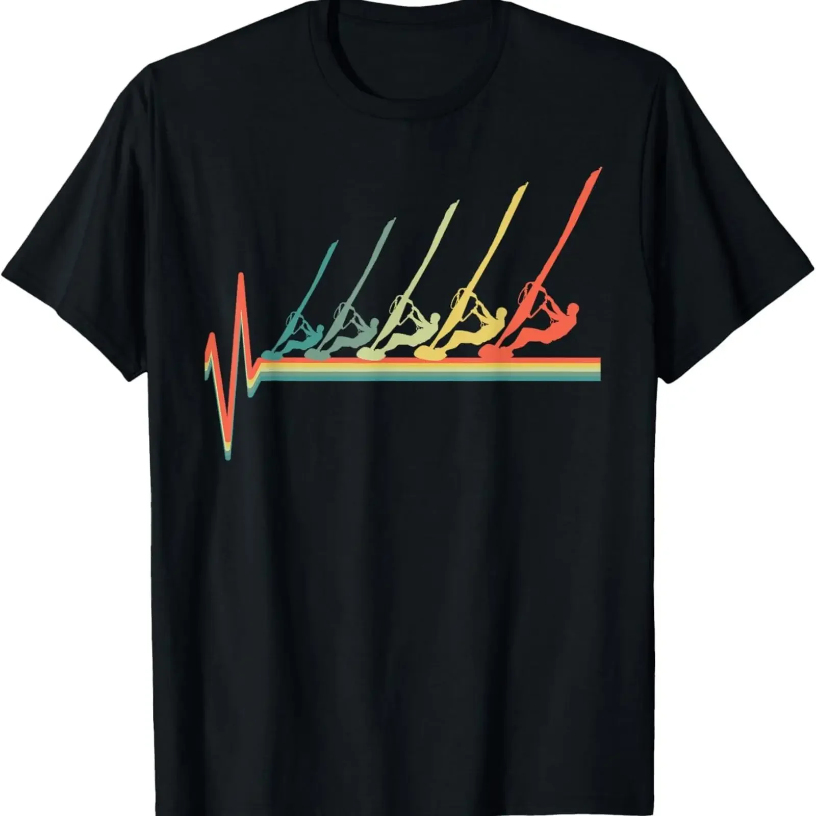 Windsurf Windsurfing Heartbeat T Shirt vintage Washed Slightly Top For Everyday Wear designer clothes graphic streetwear