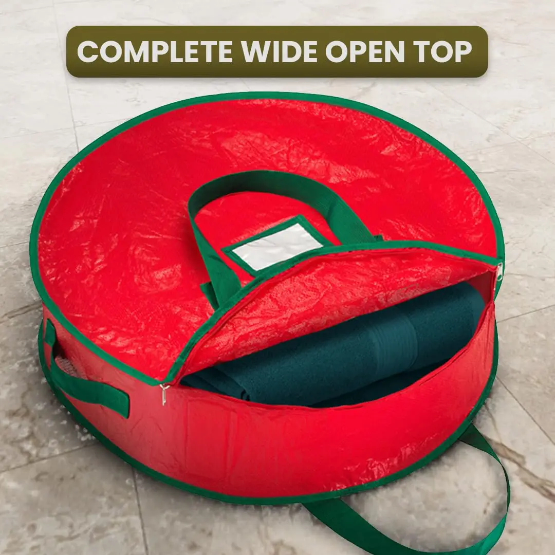 Water-Resistant Christmas Wreath Storage Bag Holder 20/30/36 Inch - Christmas Wreath Plastic Storage Container