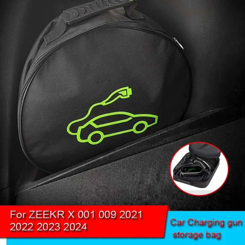 For ZEEKR X 001 009 2021 2022 2023 2024 Waterproof Retardant Trunk Storage Box EV Car Portable Charging Cable Storage Carry Bag