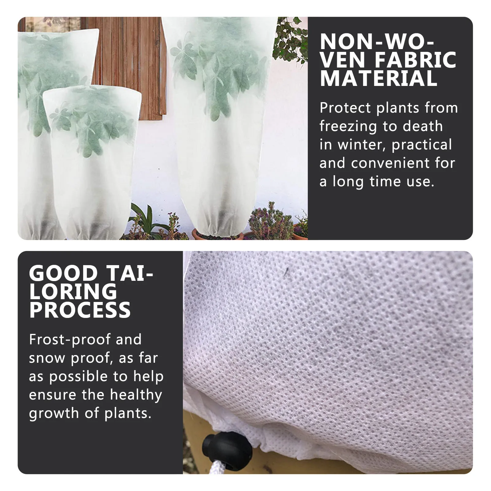 

2Pcs Anti-Freeze Tree Cover Cold Proof Plant Bag Frost Snow Protection for Fruit Trees Flower Garden Winter Survival Nonwoven