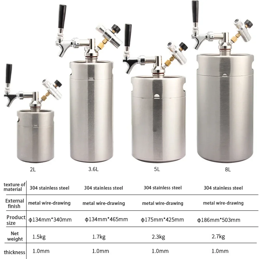 Mini batidor de barril de cerveza de acero inoxidable, adecuado para reuniones familiares, bares, máquinas de cerveza de escritorio, batidor fácil de operar