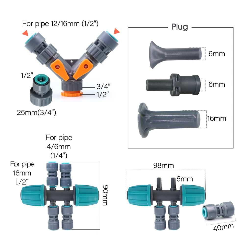 10-60M 8-Hole Sprinkler Garden Watering Kit 1/2