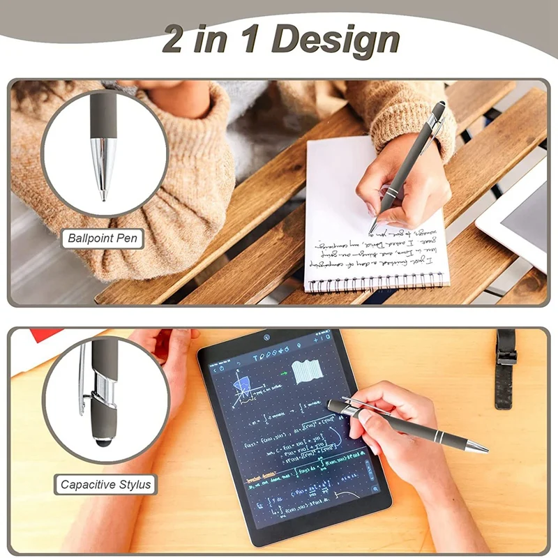 16 ชิ้นปากกาลูกลื่นพร้อมปลายสไตลัส,ยาง Soft Contact ปากกาลูกลื่นหมึกสีดําปากกาโลหะสําหรับแท็บเล็ต