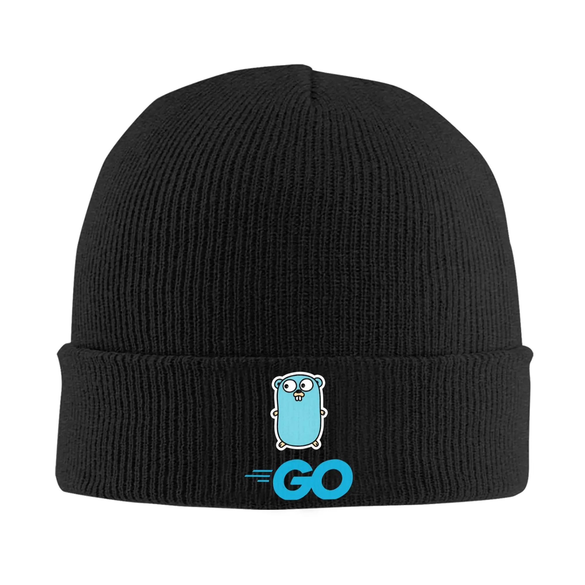Golang Gopher programming language  Rib Knit Cuffed Beanie For Women Men  Winter Knitted Beanies Caps