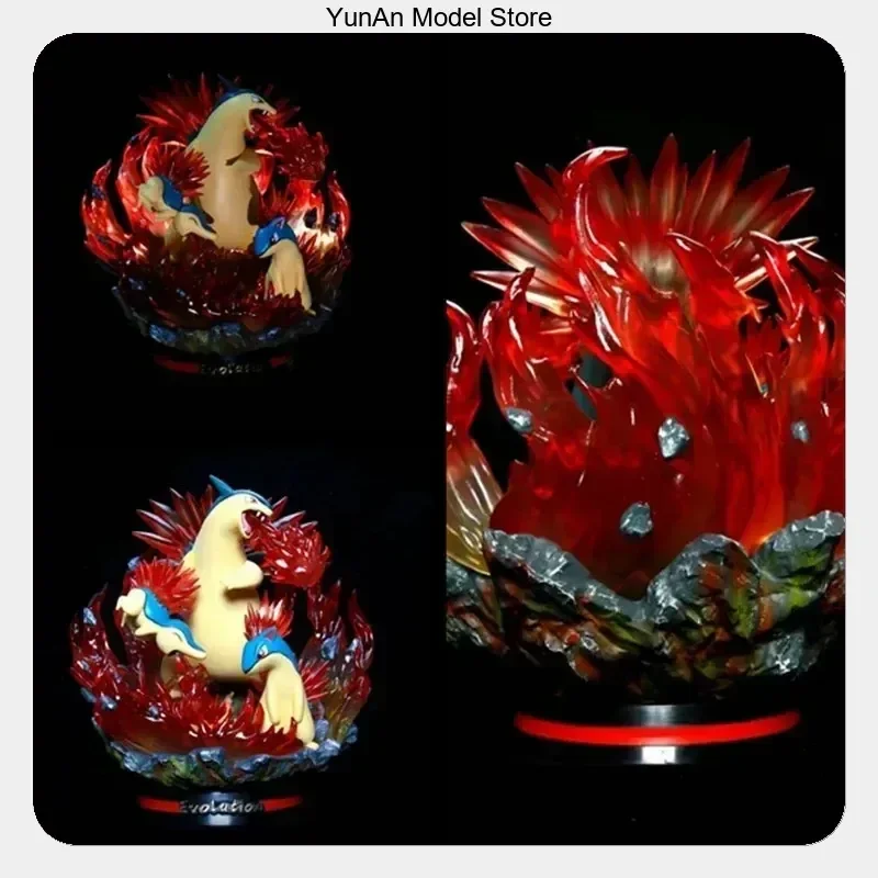 

27cm Typhlosion Glow Version Scene Anime Figure Desktop Ornament Collectible Gift