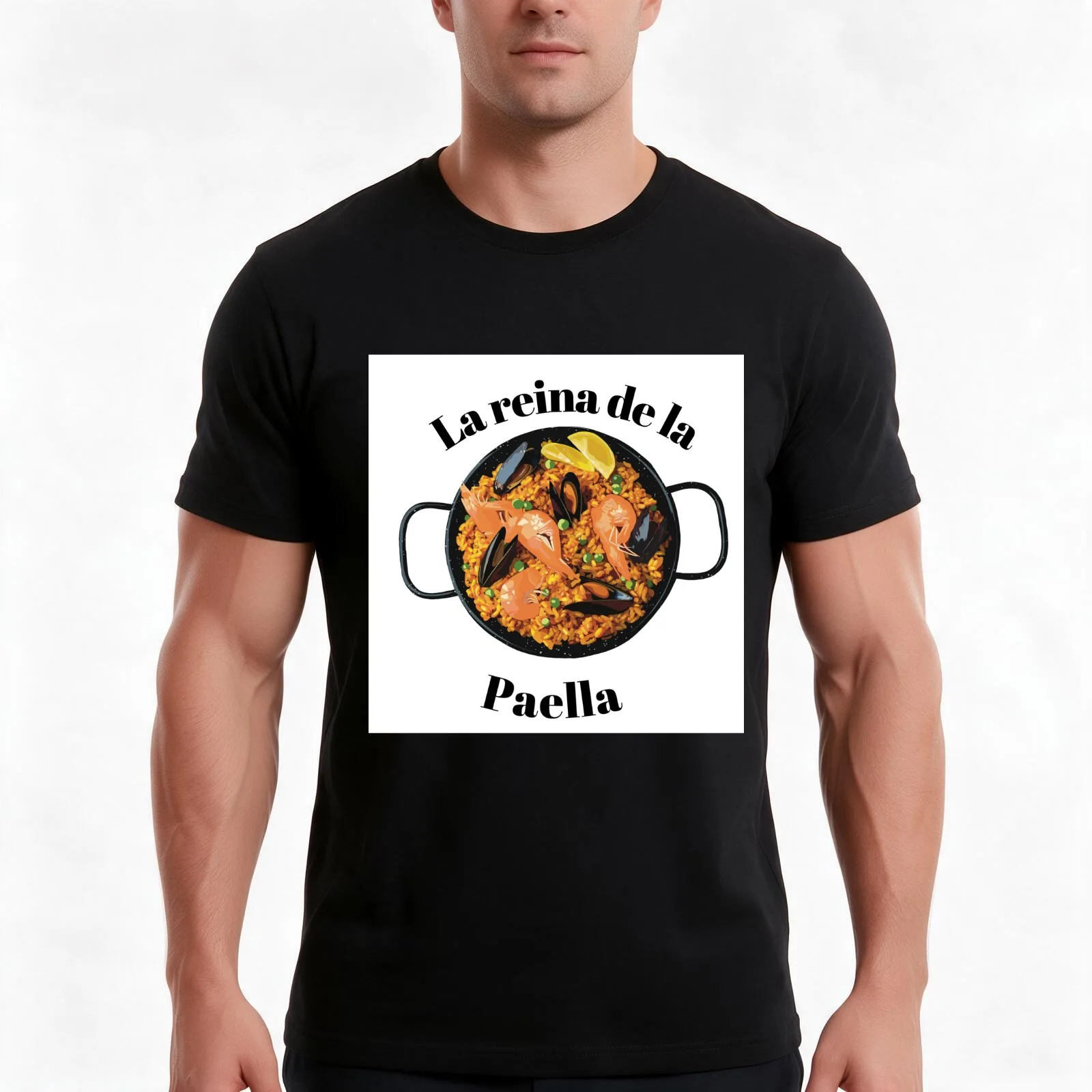 La reina de la paella T-Shirt, Summer Casual Cotton Tee, Oversized Streetwear Tops, Vintage Graphic Print, Unisex Men Women