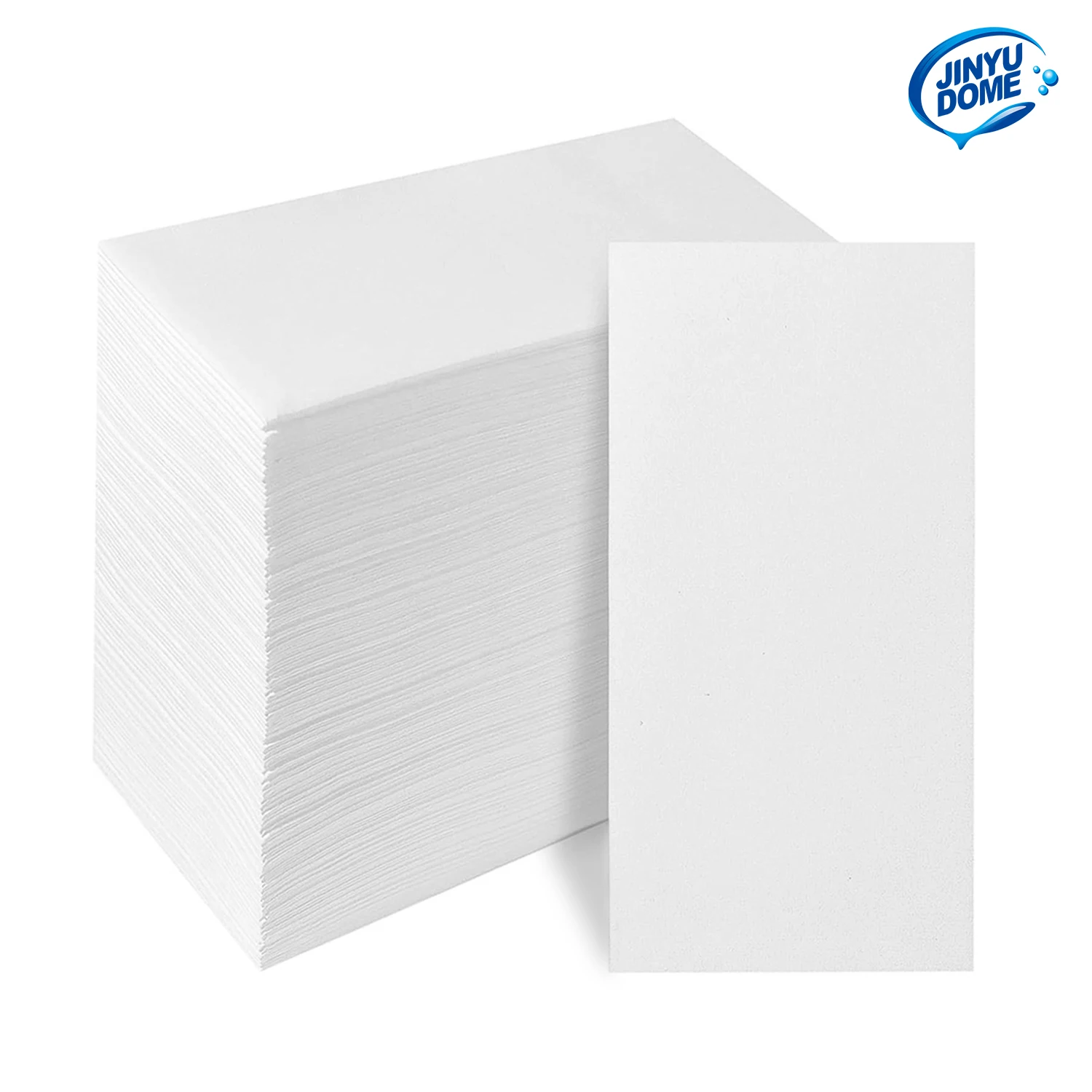 JINYUDOME 50/100 Stück Weiße Leinen-Optik Servietten 20x40cm, Einweg Vorgefaltete Premium Weiche Servietten für Hochzeit/Party/Events