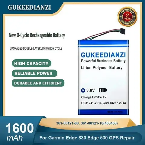 High Capacity 1600mAh 361-00121-00, 361-00121-10(463450) Gps Sports Equipment Battery For Garmin Edge 830 Edge 530 GPS Repair