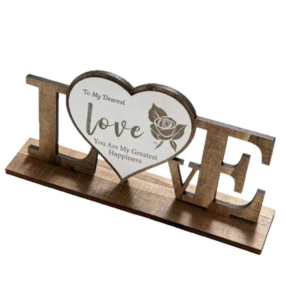 Handicraft Wooden Ornament Home Decoration Love Platform Wooden Letter Set Commemorative Gift Wooden Material Wooden Crafts