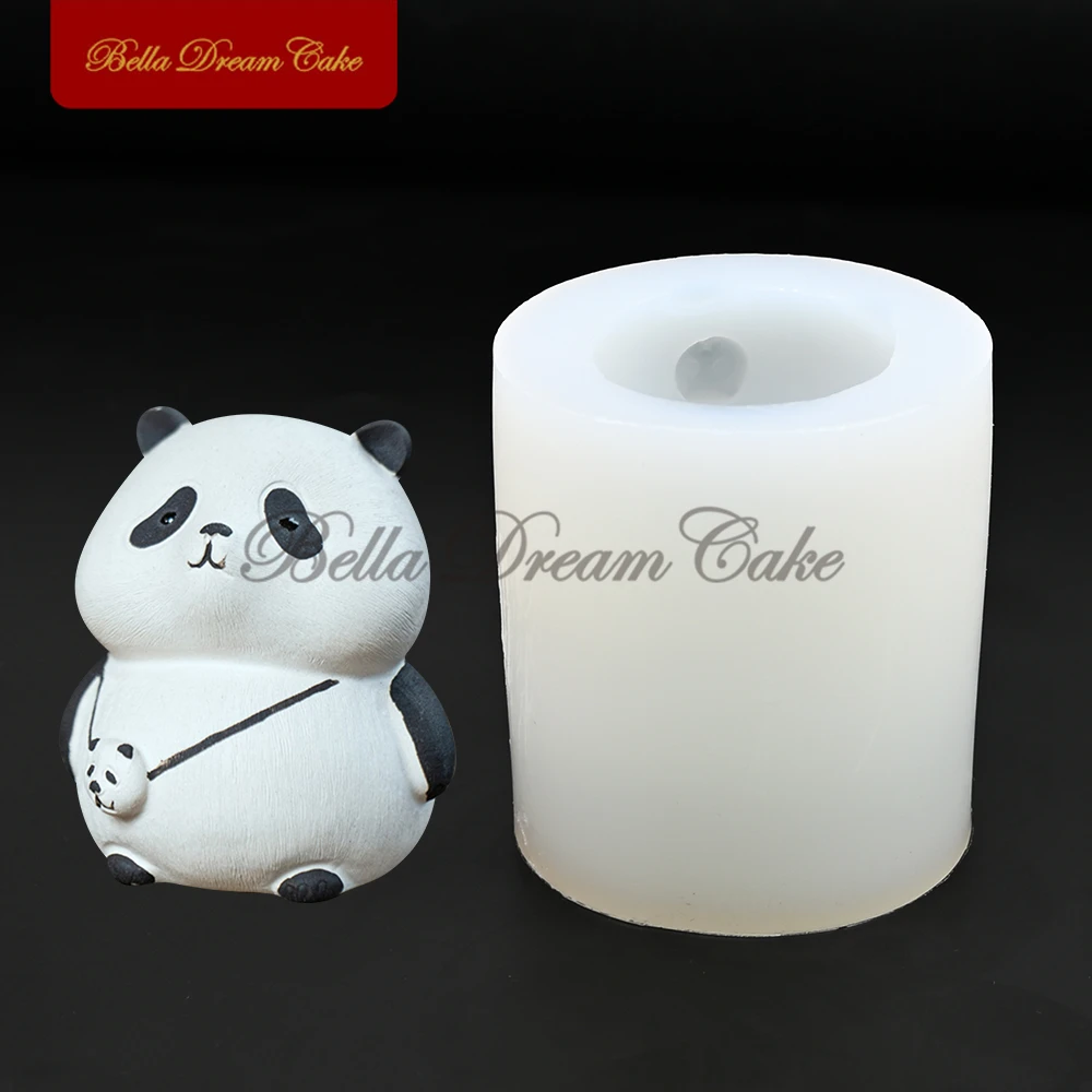 3d schöne Schulranzen Panda Design Silikon form Fondant Schokoladen form DIY Eiswürfel Kerze Modell Kuchen Dekorations werkzeuge Back geschirr