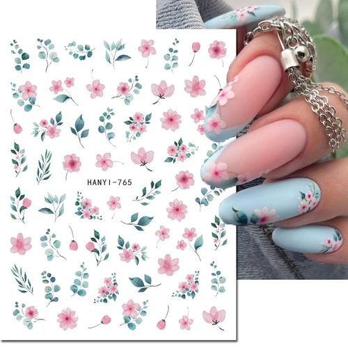 Imagen 2 del producto Calcomanías 3d para decoración de uñas Otoño Invierno Navidad fruta roja pájaro azul piña árbol flores pegatinas para uñas decoración para puntas de uñas belleza