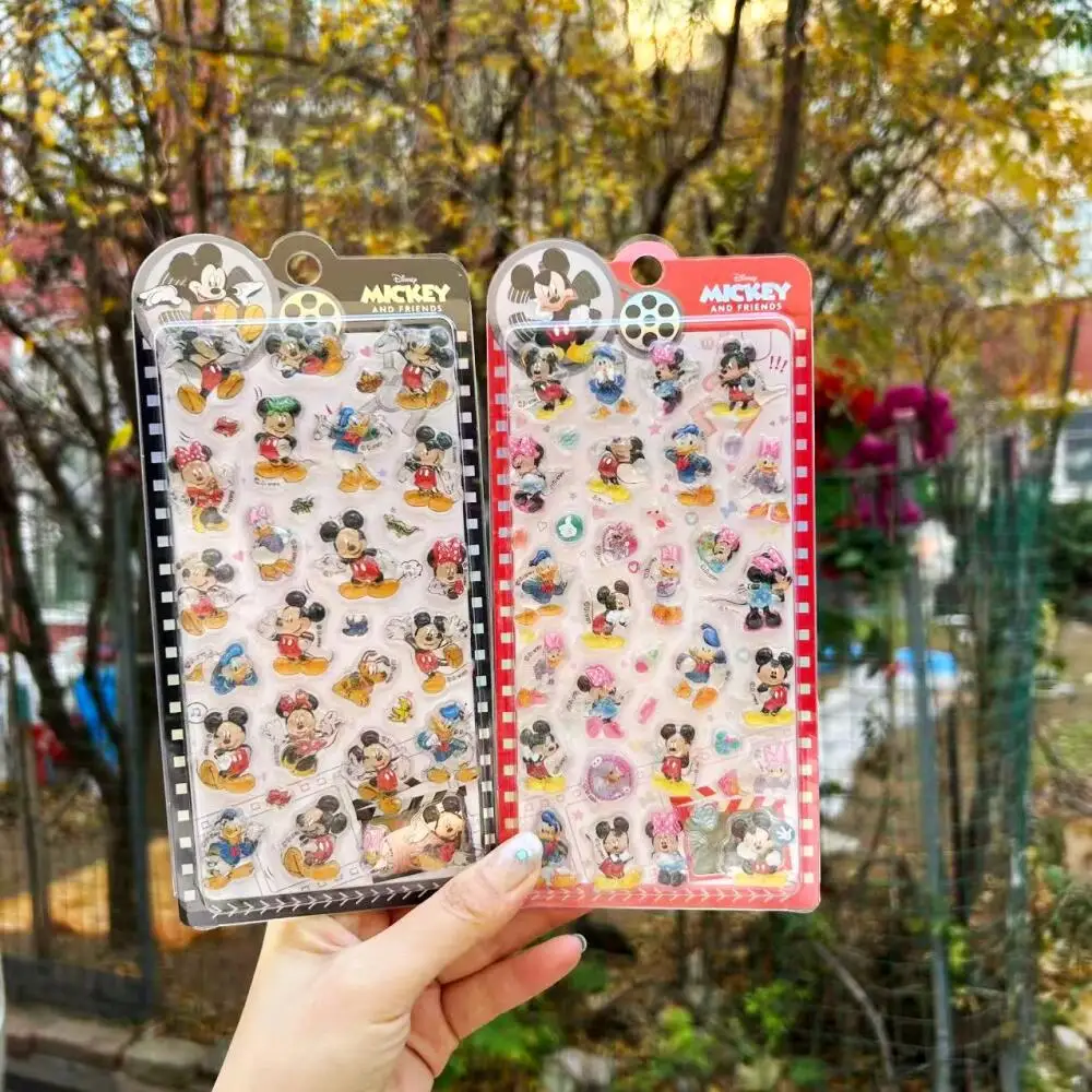 Disney Mickey Mouse Donald Duck Three-Dimensional Relief Crystal Sticker Diy Phone Case Water Cup Decorate Friend Birthday Gift