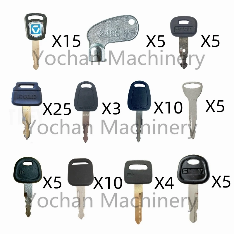 Heavy Equipment Ignition Key For Hyundai Komatsu XCMG Kubota Kobelco Doosan For Toyota Sany Liugong Excavator Forklift Loader