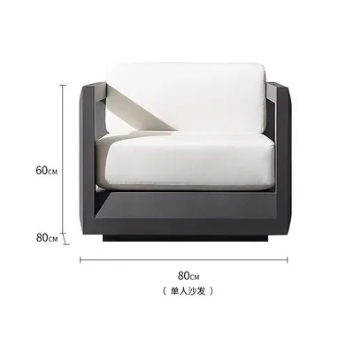 Outdoor sofa high-end aluminum alloy courtyard model room outdoor terrace garden sun protection waterproof hotel coffee table fu