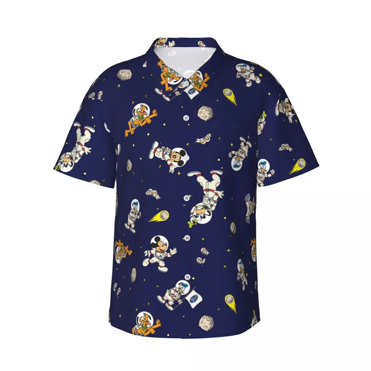 

Casual Streetwear Cartoon Minnie Mickey Mouse Shirt Men Print Shirts Male Summer 3D Blouse