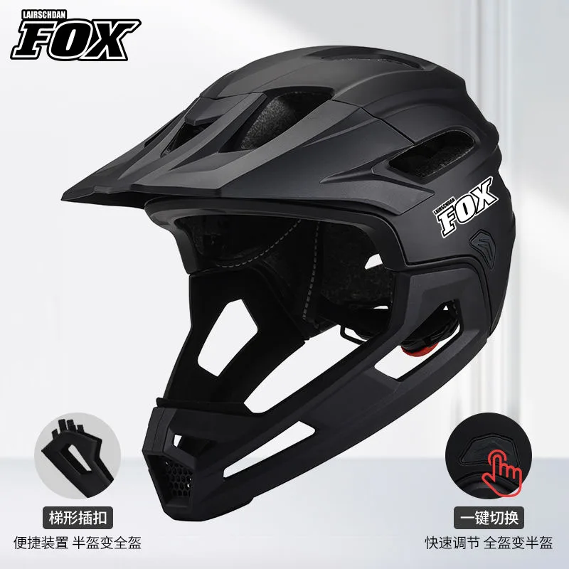 LAIRSCHDAN FOX Road Mountain Bike Off-road Safety Helmet Outdoor Downhill Helmet Racing Cycling Adult Full Helmet Detachable