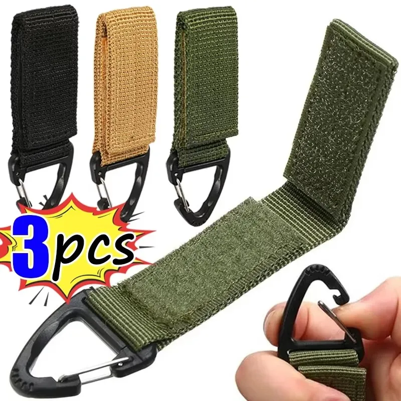 1/2/3pcs Outdoor Camping Carabiner Nylon Tactical Backpack Key Hook Webbing Buckle System Belt Buckle Hanging Climbing Accessory