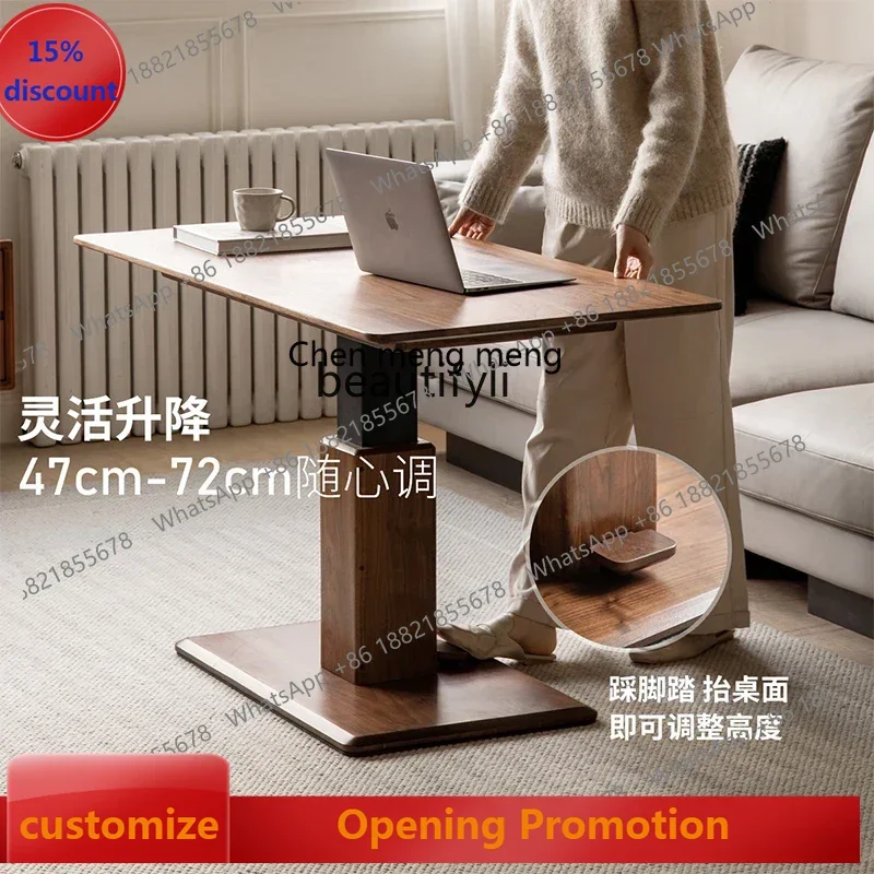 

S7486 ss Solid Wood Lifting Coffee Table Dual-Purpose Multifunctional Household Oak Desk Tea Table
