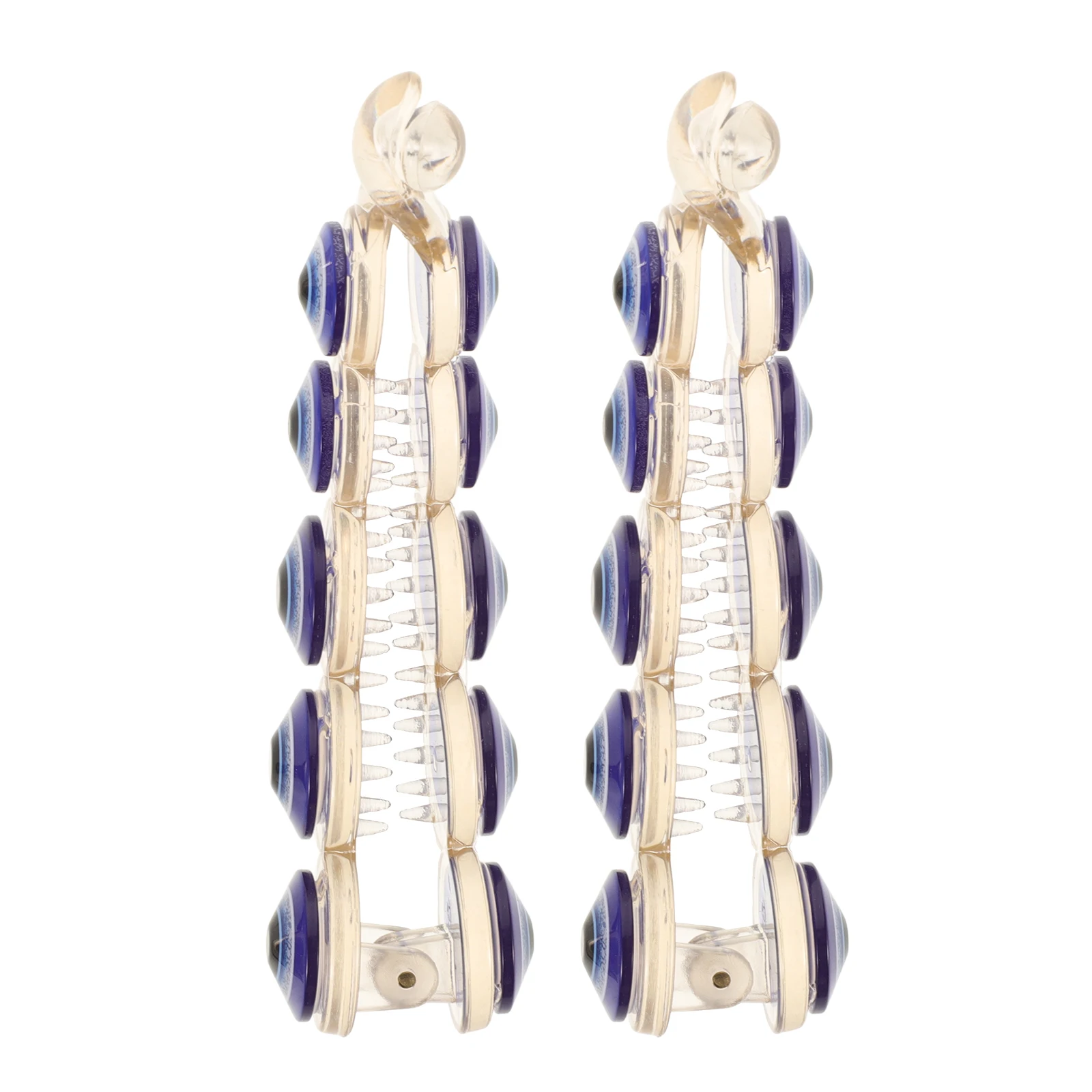

2pcs 10Cm Blue Evil Eye Banana Clips Non-Slip Strong Hold Hair Claw Clips For Thick Thin Hair Halloween Party Accessories Large