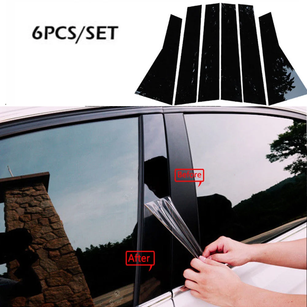 

6 PCS Car Window Trim Covers For Honda CRV 2012-2015 2016 Stickers Decoration Accessories Pillar