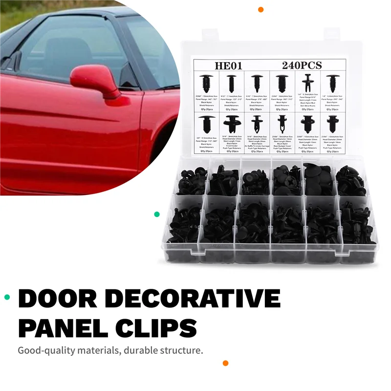 

A82M-Bumper Clamp Plastic Rivets For Cars Rivet Push Fastener Kit Plastic Rivet Tool Door Decorative Panel Clips