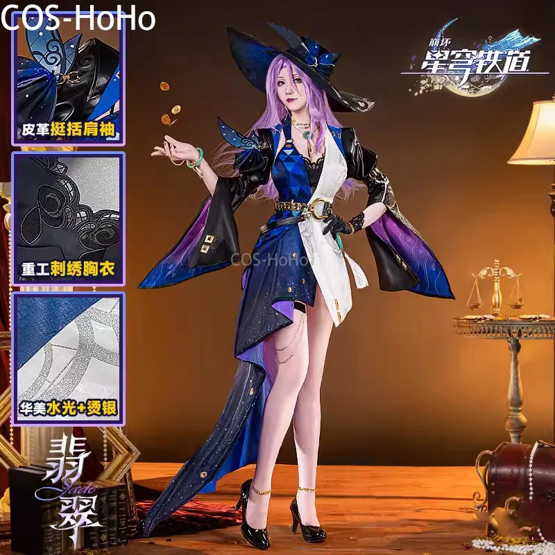 

COS-HoHo Honkai: Star Rail Jade Game Suit Elegant Sexy Dress Uniform Cosplay Costume Halloween Party Role Play Outfit Women