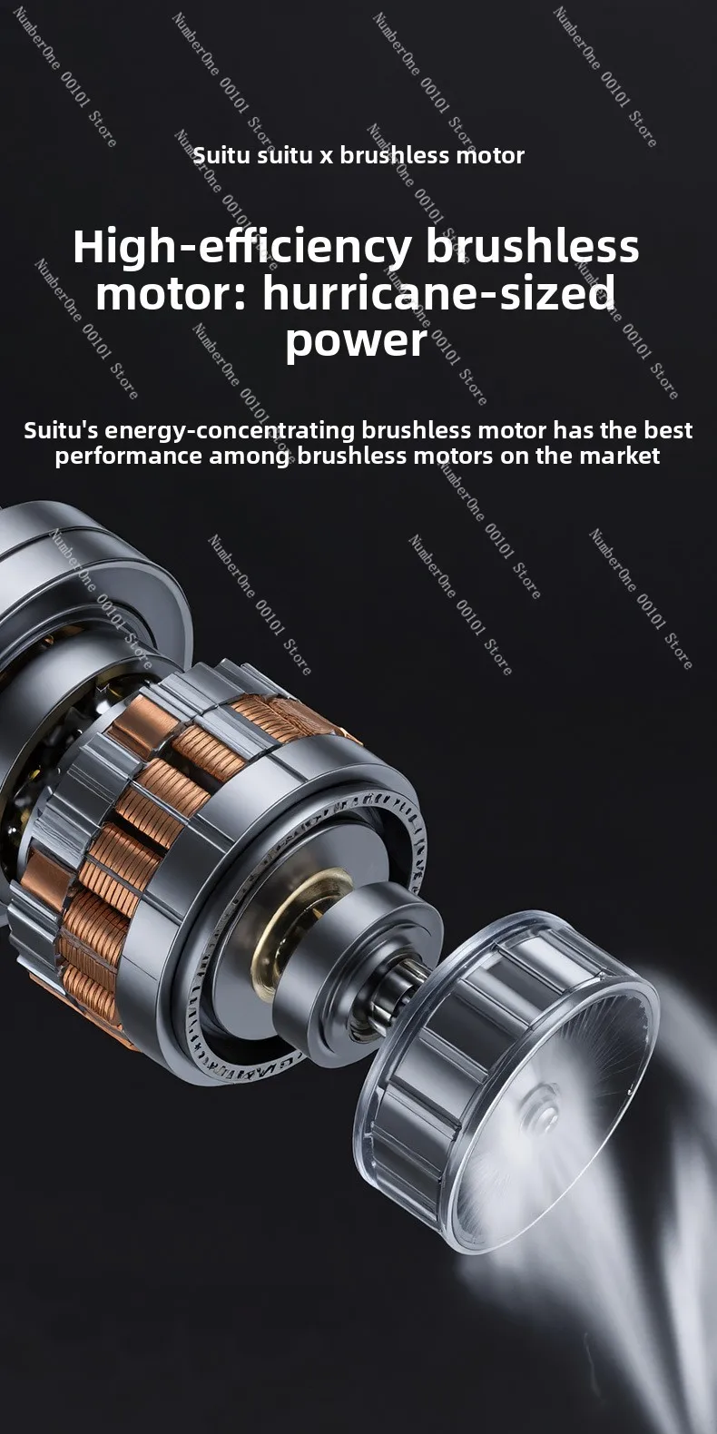 Car vacuum cleaner, brushless motor, hand-held suction and blowing integrated blower