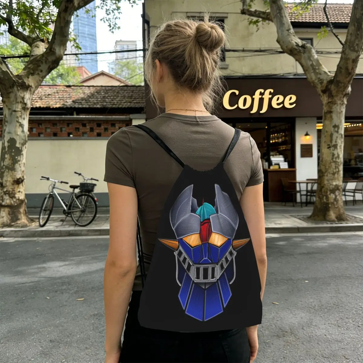 Mazinger Z Goldorak Actarus Grendizer Mask Backpacks Multi-function Drawstring Bags Sundries Bag Book Bags for Travel Students