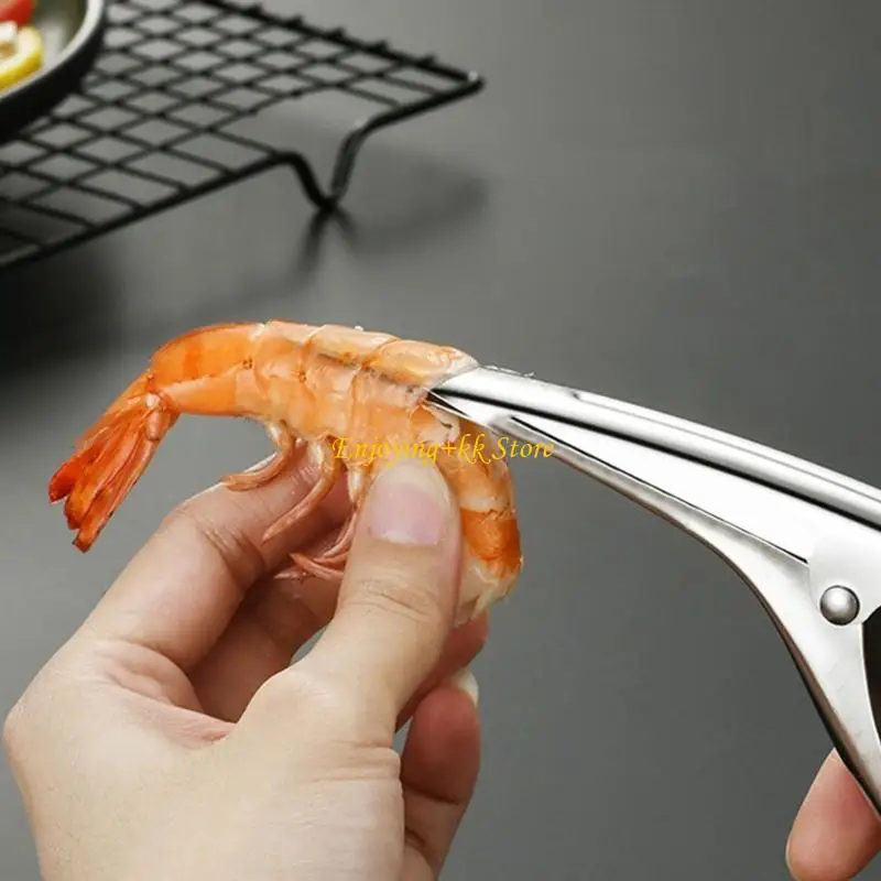 

Q1JB Shrimp Deveiner Tool Prawn & Seafood Peeler Stainless Steel Shrimp Cleaner Knife