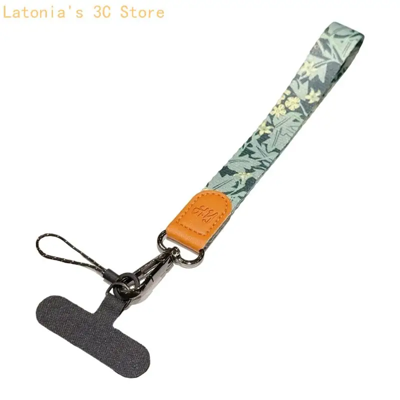 Robustes Canvas-Lanyard mit Totemblättern. Vielseitig einsetzbar für Mobiltelefone – Detail 9