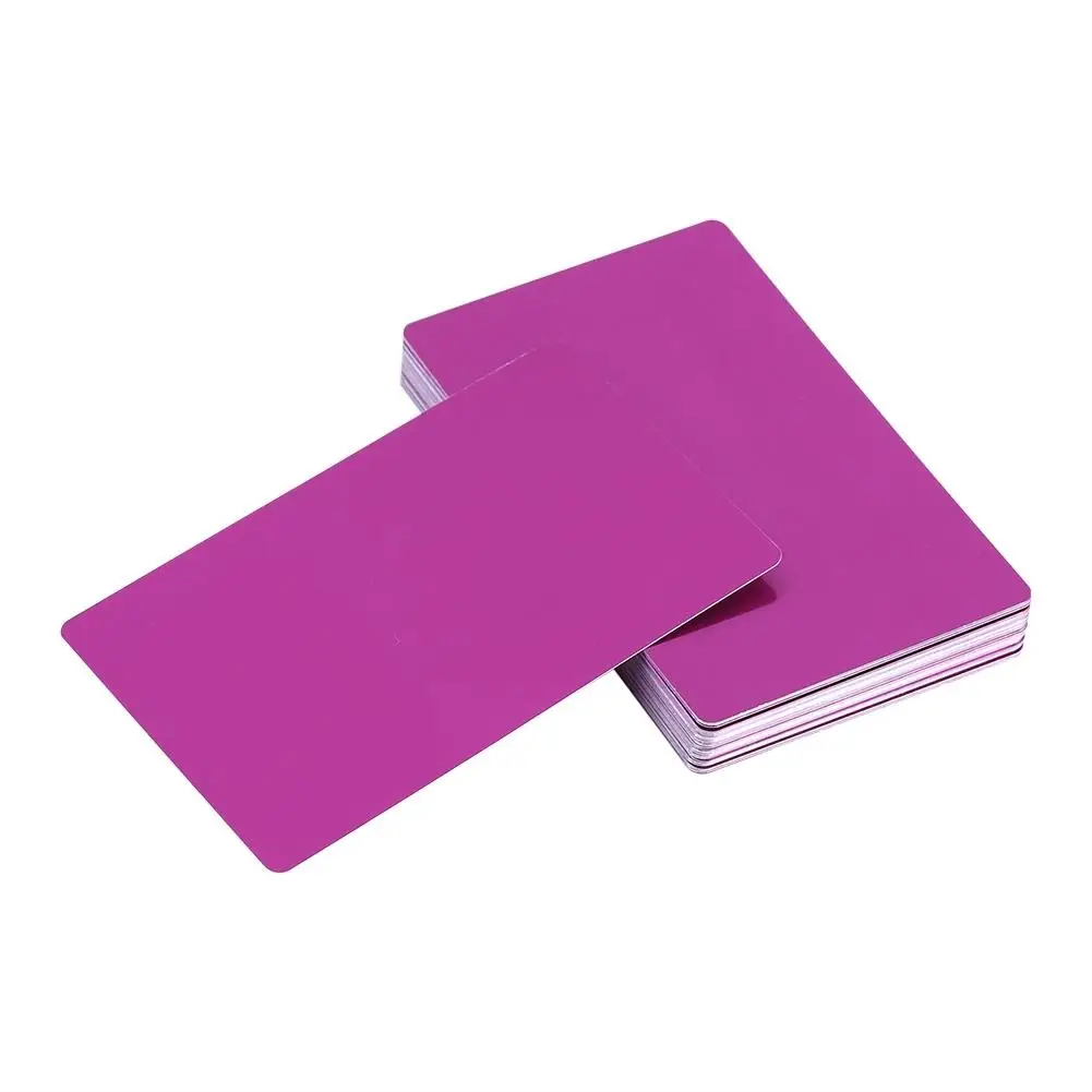 

50pcs Colorful Aluminium Business Cards Unisex Printing Blank Visiting Cards Healthy Mark