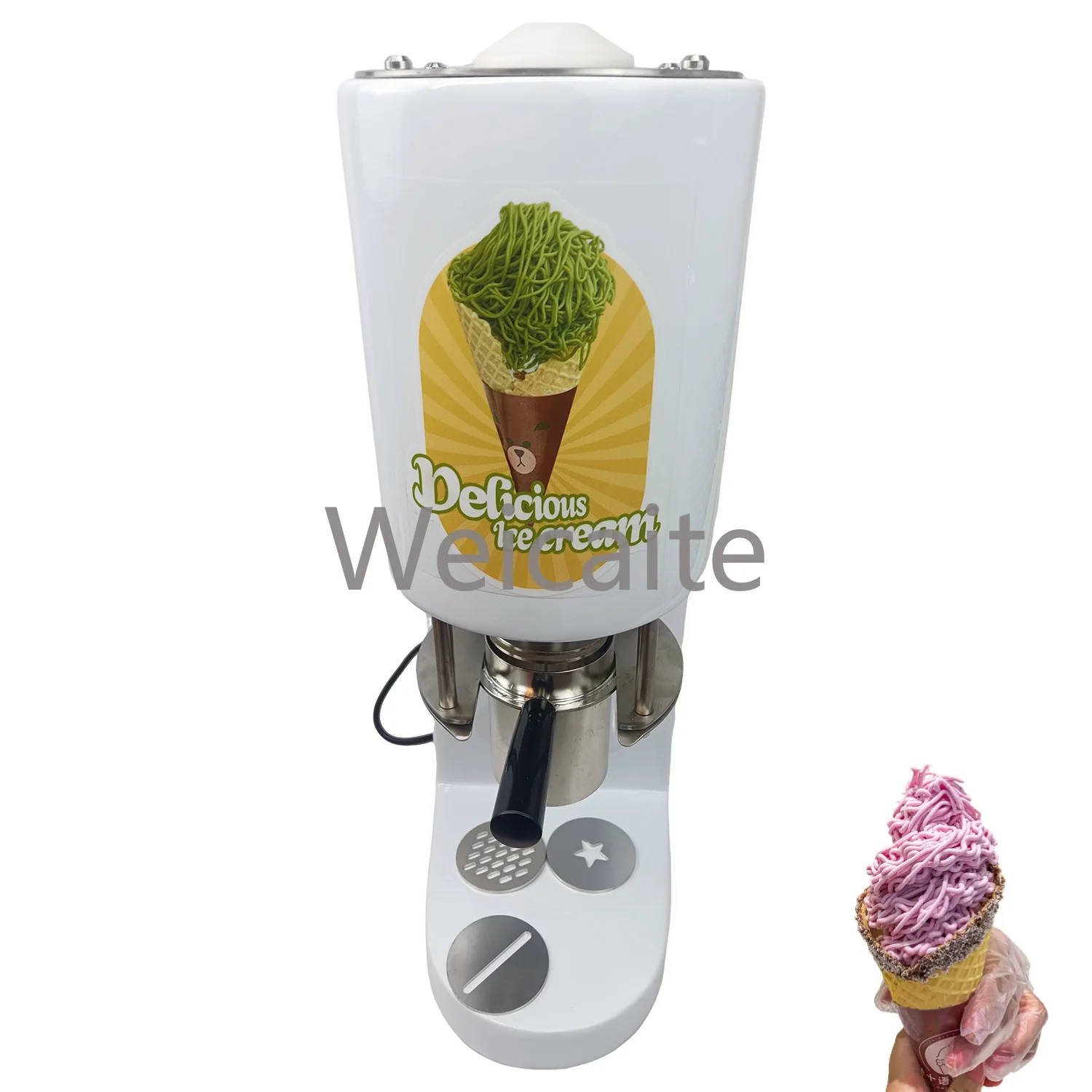 

4-shaped Noodle Press, Ice Cream Machine, Food Grade Ice Cream Noodle Shaping Machine, 420ml Hopper