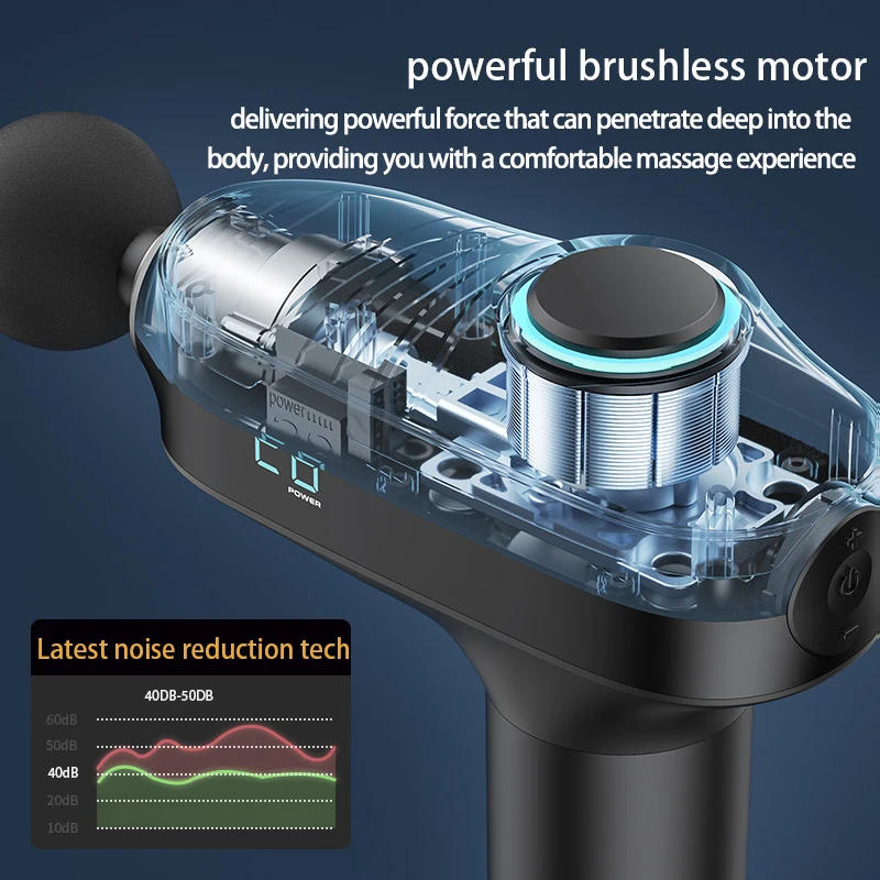 New Arrival Massage Products Brushless Motor Strong Deep Tissue Percussion Muscle Massager Body Professional Massage Gun