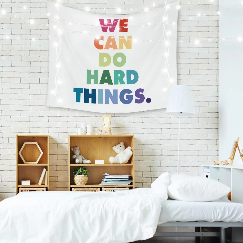Inspirational Quote Tapestry Wall Hanging Motivational Classroom Decor Home Bedroom Wall Art Fabric Banner Decoration