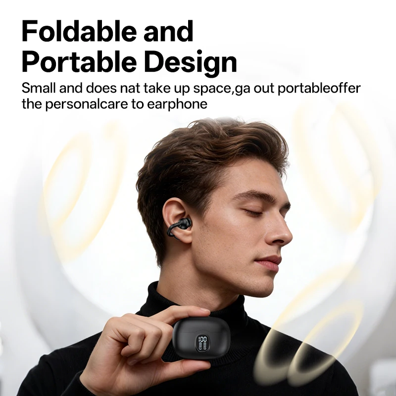 Origina Bluetooth V5.4 Earphones Multi-function Ear-clip Design Headphones Fast Charging With Type-C Port Earbuds