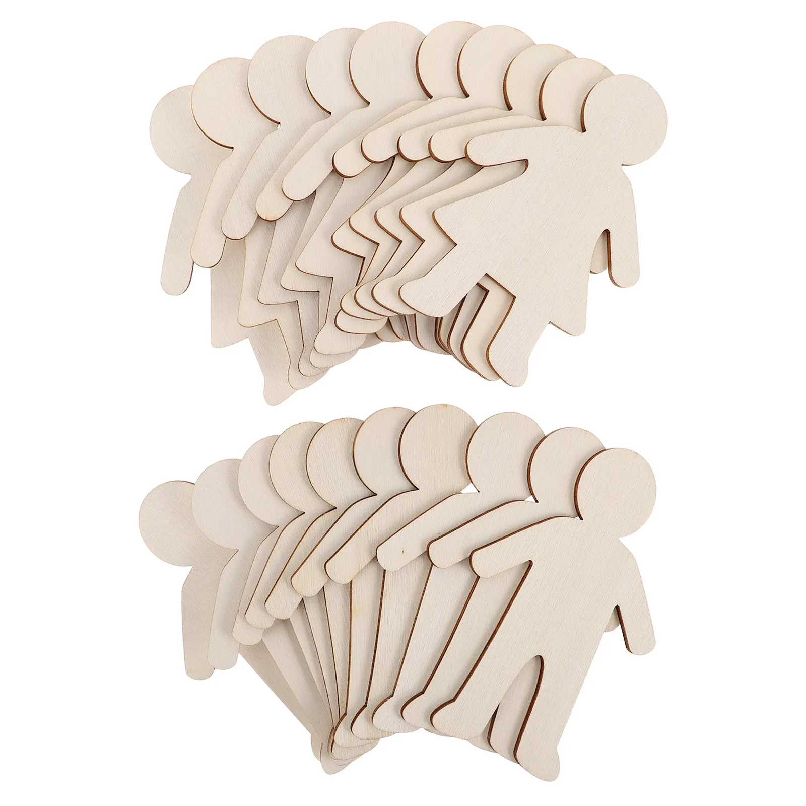 

20Pcs Graffiti-Style Wooden Crafts Unfinished Flat Ornaments for Children DIY Painting Kits Creative Home Decoration