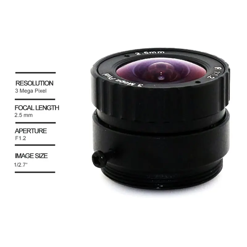 LXYB18B F1.2 Wide Angle Fixed Iris HD 3MP CCTV Lens 2.5Mm CS Mount 1/2.7