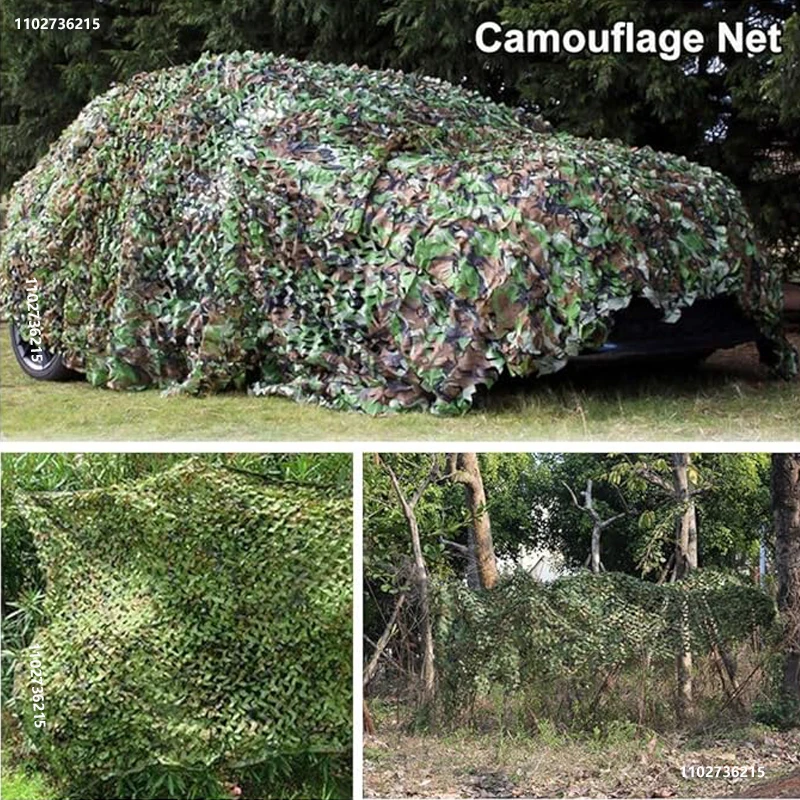 Doppelschichtiges Tarnnetz, Tarnnetz im Militärstil, geeignet als Balkon-Schattennetz oder für Campingzwecke. – Detail 5