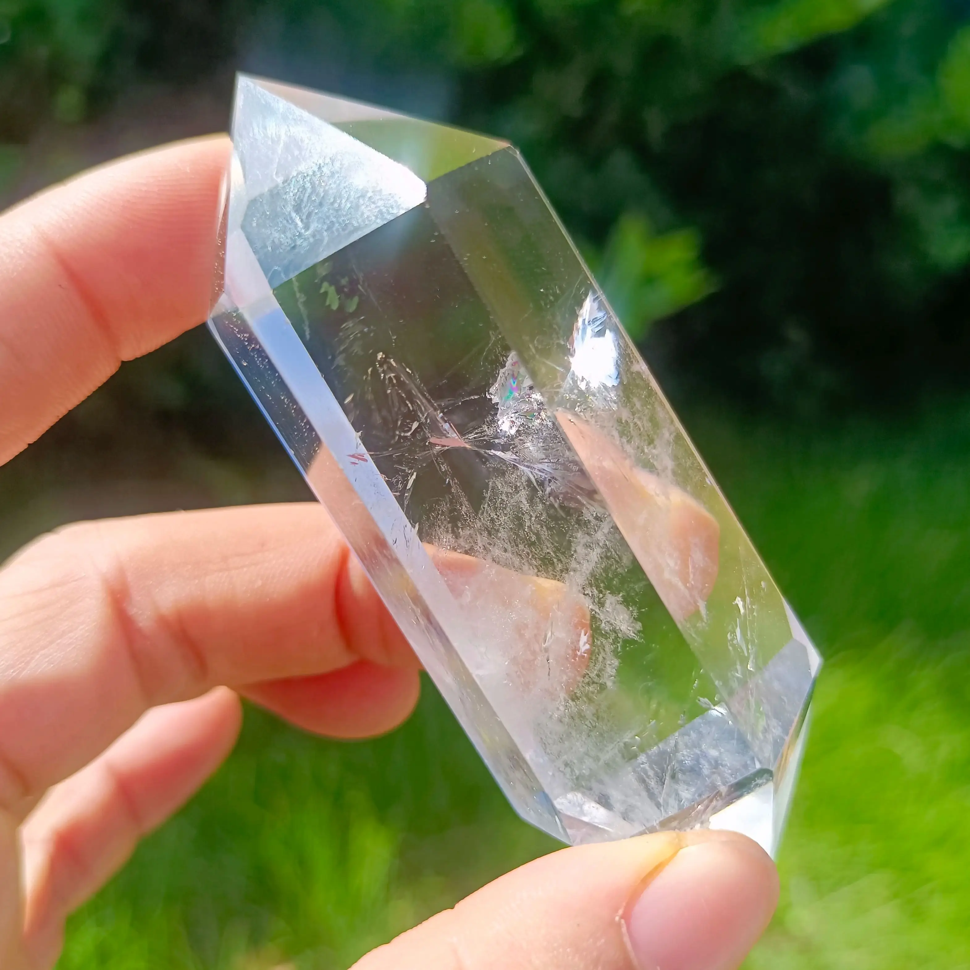 Naturally Formed!Top-Quality White Transparent Crystal Double Pointed, White Quartz Obelisk, Mineral, Reiki, Healing