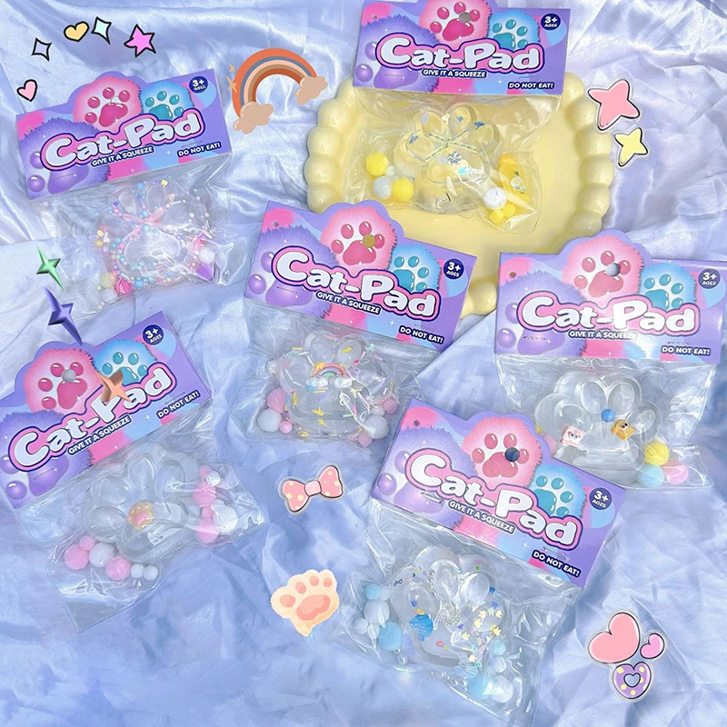 Neue Transparente Patch Katze Pfote Dekompression Spielzeug Kawaii Cartoon Antistress Stress Relief Langsam Steigende Spielzeug Für Erwachsene Kinder Spielzeug