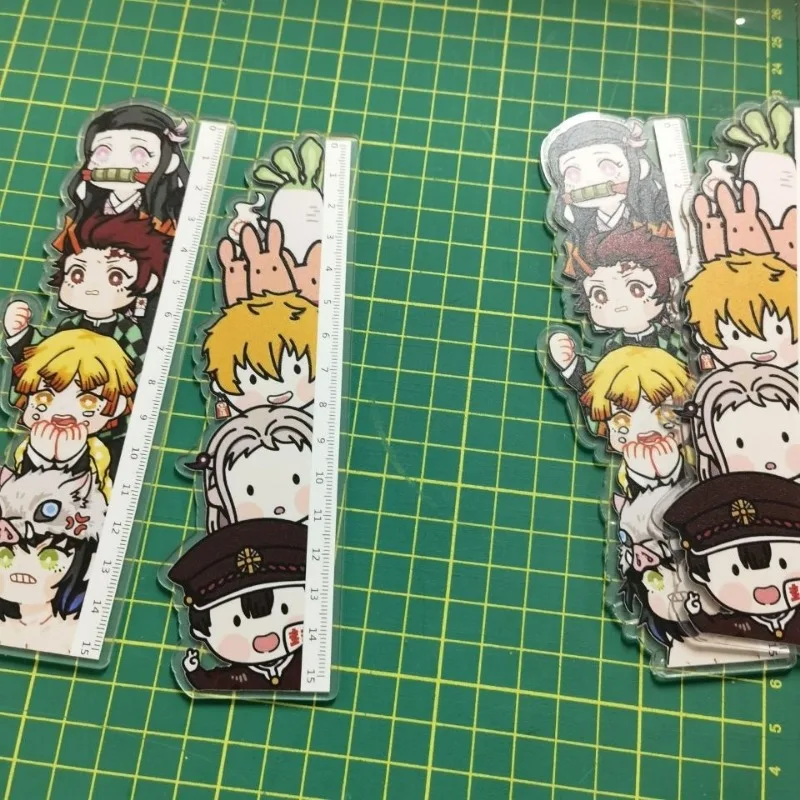 New Demon Slayer Tokitou Muichirou Tanjiro Kamado Tsuyuri Kanao Ruler Anime Peripherals Cute Cartoon Stationery Kawaii Gifts