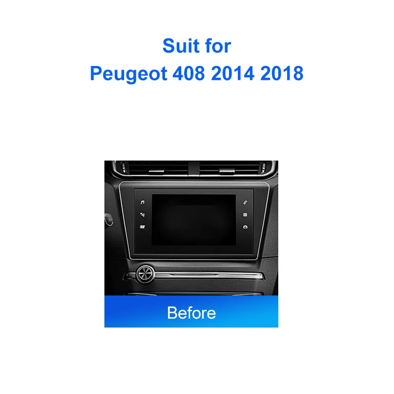KENVOX Android Radio Frame For Peugeot 408 2014 2018 9 inch 2DIN Fascia Stereo Panel Harness Wire Canbus Box Cord