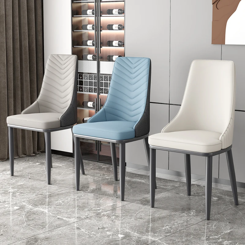 Comfortable Minimalist Dining Chairs Modern Leather Unique Makeup Dining Chairs Nordic Upholstered Silla Comedor Home Furniture