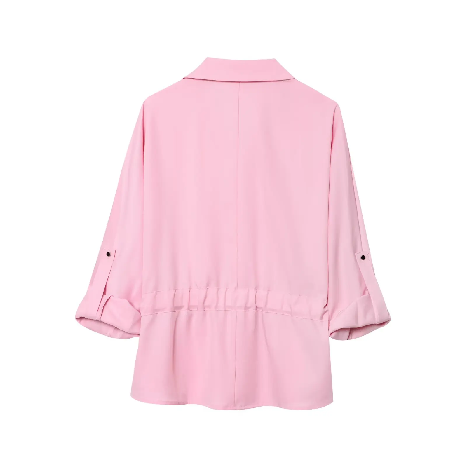MYST&ZA2025 summer new products casual versatile women's safari style crepe lapel long-sleeved shirt with straight trousers