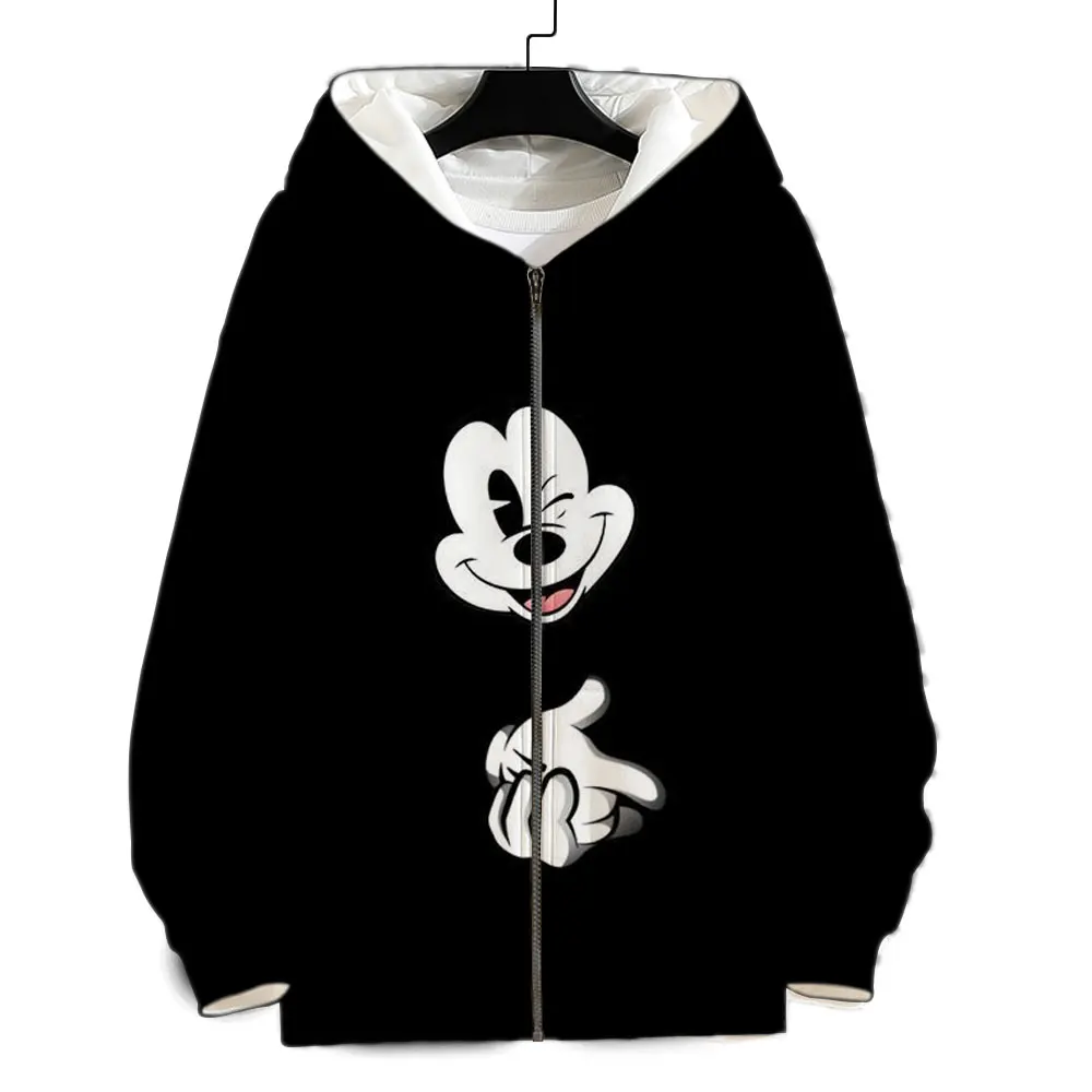 New Sweatshirt Women Mickey Mouse 3D Print Cool Men Zipper Hoodies Spring Autumn Cartoon Anime Man Jackets Clothing